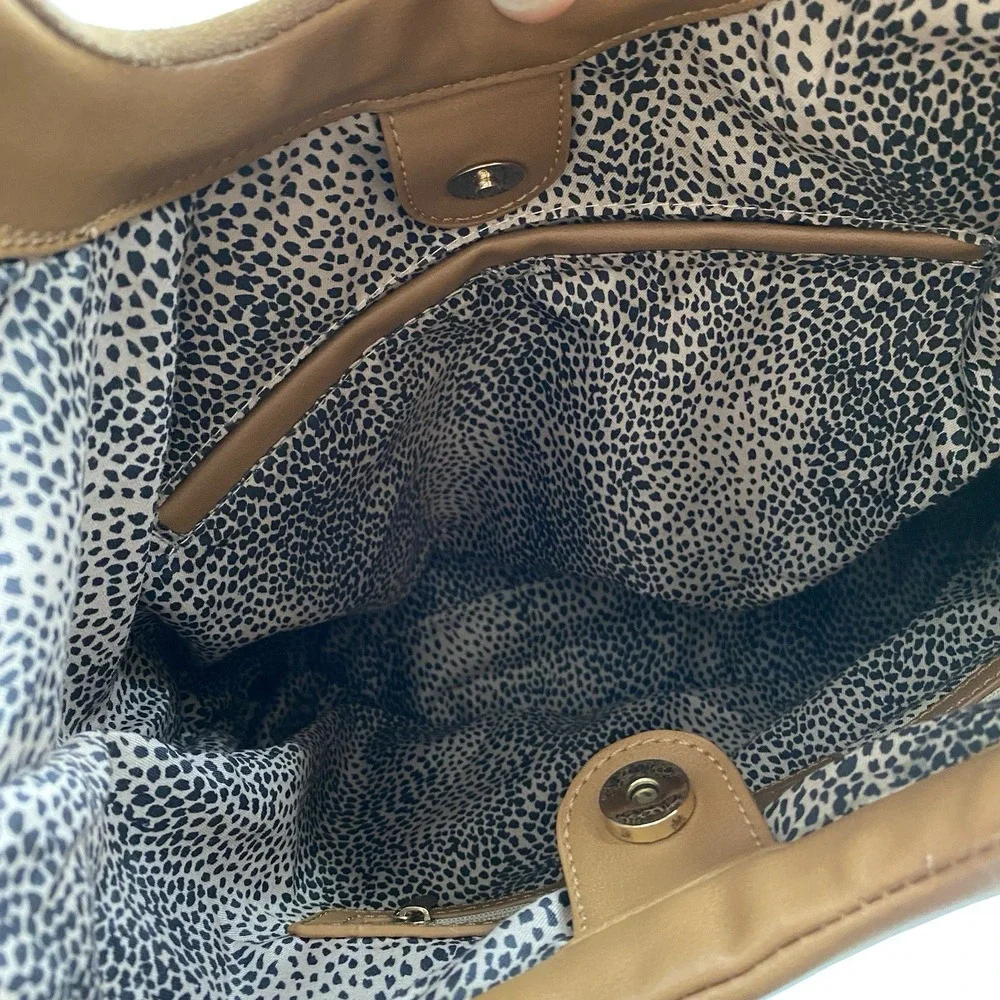 Sole Society Tan Brown Faux Leather Suede Handbag Shoulder‎ Bag Boho Vibes